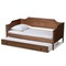 Baxton Studio Alya Walnut Wood Twin Size Daybed with Roll-Out Trundle Bed 168-10832-10833 - alternate 9